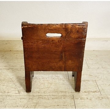 ANTICA SEDIA PER BAMBINI 1800 LEGNO NOCE FRANCIA OLD CHILD'S CHAIR SGABELLO