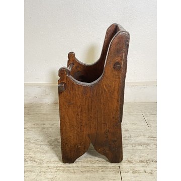 ANTICA SEDIA PER BAMBINI 1800 LEGNO NOCE FRANCIA OLD CHILD'S CHAIR SGABELLO