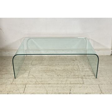 TAVOLINO SALOTTO DESIGN ATTR. FIAM ANNI 70 VETRO TABLE GLASS VINTAGE TAVOLO