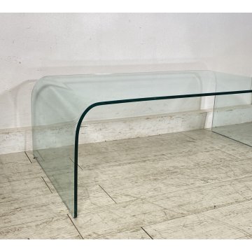 TAVOLINO SALOTTO DESIGN ATTR. FIAM ANNI 70 VETRO TABLE GLASS VINTAGE TAVOLO