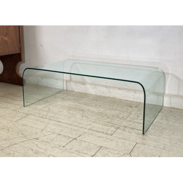 TAVOLINO SALOTTO DESIGN ATTR. FIAM ANNI 70 VETRO TABLE GLASS VINTAGE TAVOLO