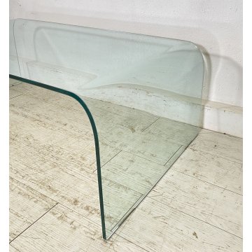 TAVOLINO SALOTTO DESIGN ATTR. FIAM ANNI 70 VETRO TABLE GLASS VINTAGE TAVOLO