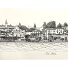 STAMPA DISEGNO a CHINA PROSPETTO Isola Bella ISOLE BORROMEE LAGO MAGGIORE ITALY