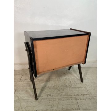 ANTICO MOBILE BAR GIRADISCHI VINILI TV VINTAGE ANNI 50 OTTONE LEGNO SIDEBOARD