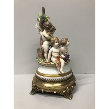 SCULTURA PORCELLANA Capodimonte  GRUPPO FIGURE AMORINI PUTTI QUATTRO STAGIONI