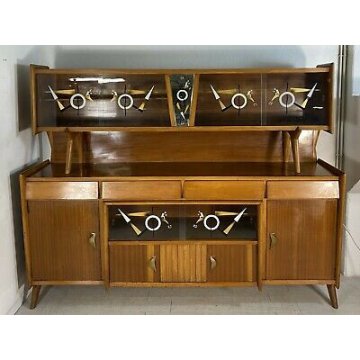 CREDENZA ALZATA VINTAGE PAOLO BUFFA ANNI 50 DESIGN LEGNO FAGGIO MADE IN ITALY 