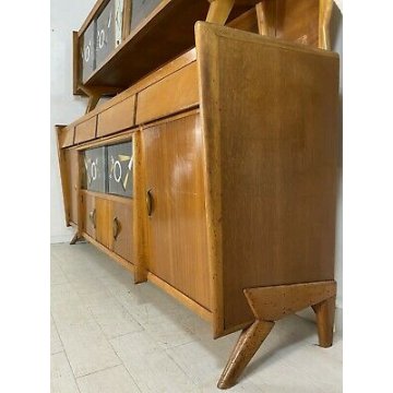 CREDENZA ALZATA VINTAGE PAOLO BUFFA ANNI 50 DESIGN LEGNO FAGGIO MADE IN ITALY 