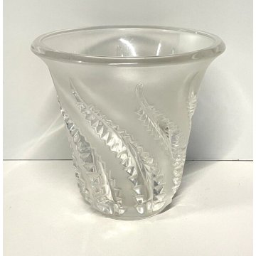 VASO René Lalique CRISTALLO LOBELIA FRANCE ANNI 70 FIRMATO DESIGN VINTAGE VASE