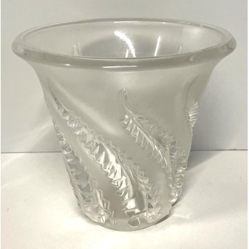 VASO René Lalique CRISTALLO LOBELIA FRANCE ANNI 70 FIRMATO DESIGN VINTAGE VASE