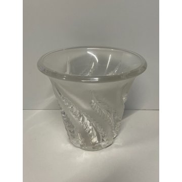 VASO René Lalique CRISTALLO LOBELIA FRANCE ANNI 70 FIRMATO DESIGN VINTAGE VASE