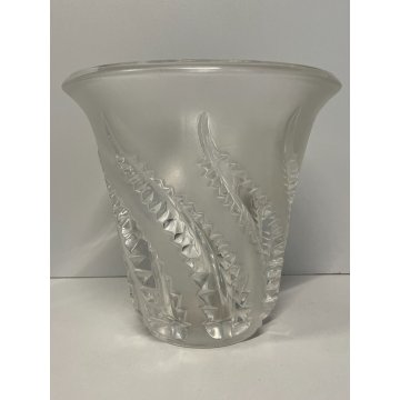 VASO René Lalique CRISTALLO LOBELIA FRANCE ANNI 70 FIRMATO DESIGN VINTAGE VASE