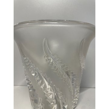 VASO René Lalique CRISTALLO LOBELIA FRANCE ANNI 70 FIRMATO DESIGN VINTAGE VASE