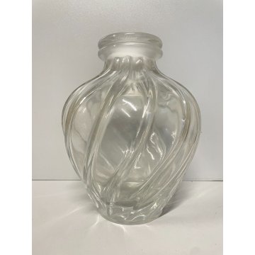 VASO René Lalique CRISTALLO FRANCE ANNI 70 FIRMATO DESIGN VINTAGE VASE COSTOLATO