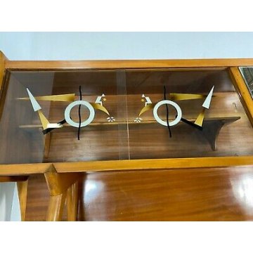 CREDENZA ALZATA VINTAGE PAOLO BUFFA ANNI 50 DESIGN LEGNO FAGGIO MADE IN ITALY 