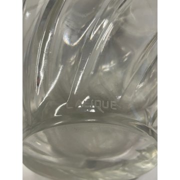 VASO René Lalique CRISTALLO FRANCE ANNI 70 FIRMATO DESIGN VINTAGE VASE COSTOLATO