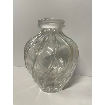 VASO René Lalique CRISTALLO FRANCE ANNI 70 FIRMATO DESIGN VINTAGE VASE COSTOLATO