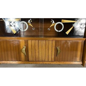 CREDENZA ALZATA VINTAGE PAOLO BUFFA ANNI 50 DESIGN LEGNO FAGGIO MADE IN ITALY 