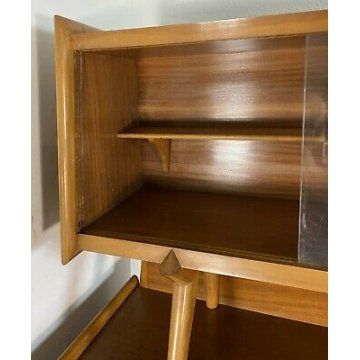 CREDENZA ALZATA VINTAGE PAOLO BUFFA ANNI 50 DESIGN LEGNO FAGGIO MADE IN ITALY 