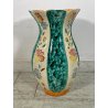 GRANDE VASO CERAMICA POLICROMA PUCCI UMBERTIDE anni 40 VERDE SMERALDO FIORI H 51