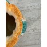 GRANDE VASO CERAMICA POLICROMA PUCCI UMBERTIDE anni 40 VERDE SMERALDO FIORI H 51