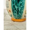 GRANDE VASO CERAMICA POLICROMA PUCCI UMBERTIDE anni 40 VERDE SMERALDO FIORI H 51