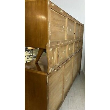 CREDENZA ALZATA VINTAGE PAOLO BUFFA ANNI 50 DESIGN LEGNO FAGGIO MADE IN ITALY 