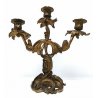 COPPIA CANDELABRO OTTONE CANDELIERE PORTA CANDELA 3 BRACCIA BAROCCO ROCOCO