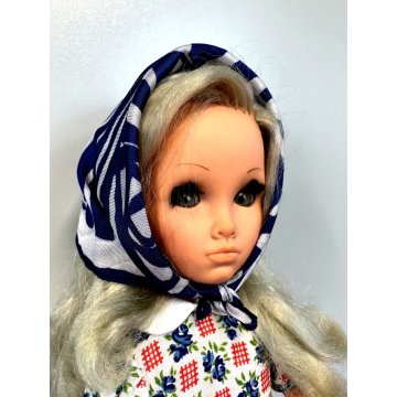 ORIGINALE FOULARD BLU Furga ALTA MODA 3 ESSE S anni '60 ACCESSORI ABITO