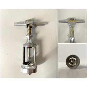 CAVATAPPI  VINTAGE METALLO CROMATO CAMPANA APERTA Corkscrew  Korkenzieher ITALY