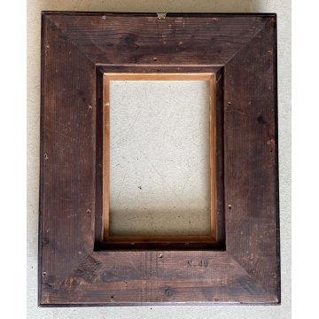 ANTICA DOPPIA CORNICE LEGNO RIVESTITO VELLUTO LEGNO DORATO 53 x 43 cm EPOCA '900