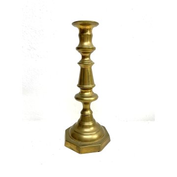 ANTICO CANDELIERE OTTONE VINTAGE BRASS CANDLE HOLDER PORTA CANDELE 24 cm/h '900