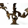 COPPIA CANDELABRO OTTONE CANDELIERE PORTA CANDELA 3 BRACCIA BAROCCO ROCOCO