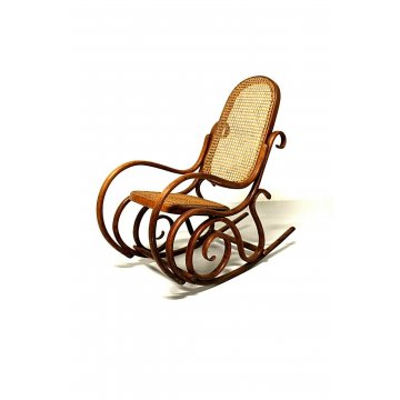 ANTICA SEDIA A DONDOLO IN LEGNO CURVATO PER BAMBINO N° 1 THONET VOLPI ANNI '30