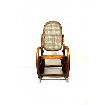 ANTICA SEDIA A DONDOLO IN LEGNO CURVATO PER BAMBINO N° 1 THONET VOLPI ANNI '30