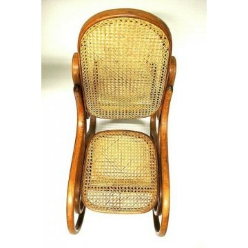 ANTICA SEDIA A DONDOLO IN LEGNO CURVATO PER BAMBINO N° 1 THONET VOLPI ANNI '30