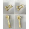 ANTICA SALIERA CIGNO CRISTALLO ALI METALLO ARGENTATO CUCCHIAINI SWAN SPOON '900