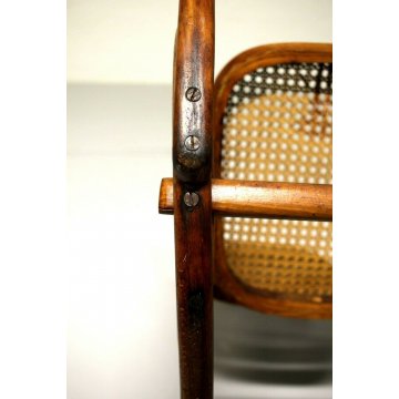 ANTICA SEDIA A DONDOLO IN LEGNO CURVATO PER BAMBINO N° 1 THONET VOLPI ANNI '30