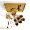 VINTAGE TIKI BAR COCKTAIL SET 12pz BAMBOO TRAY ICE BUCKET 6 CUP SHAKER JAPAN '50