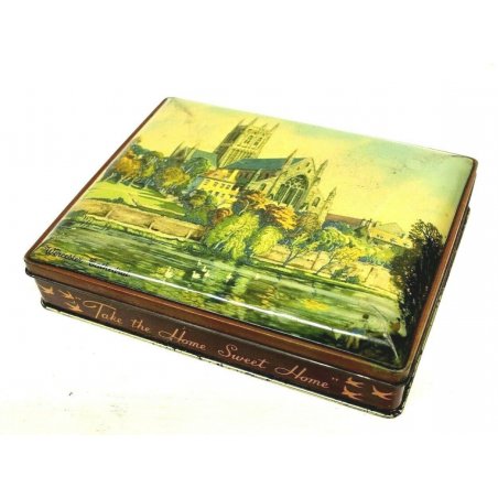 ANTICA SCATOLA LATTA VINTAGE TIN LITO BOX Blue Bird Toffee Harry Vincent ANNI 50