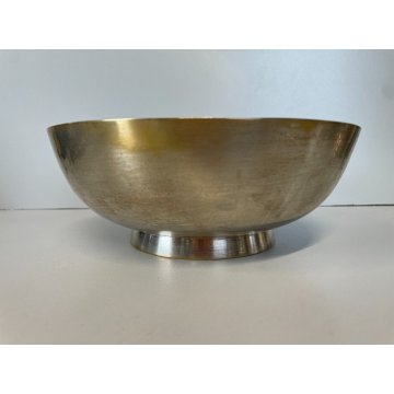 VINTAGE BOWL DESIGN MIDCENTURY METALLO ARGENTATO CENTROTAVOLA CIOTOLA Gio Ponti?