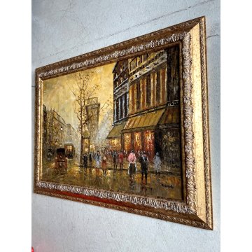 QUADRO DIPINTO OLIO "Alain Burnet" MATERICO SPATOLA VEDUTA IMPRESSIONISTA PARIGI