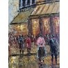 QUADRO DIPINTO OLIO "Alain Burnet" MATERICO SPATOLA VEDUTA IMPRESSIONISTA PARIGI