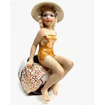 STATUETTA CERAMICA CUTE GIRL G. Girardi "470"  PORTA VASO STATUINA VINTAGE 40s