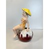 STATUETTA CERAMICA CUTE GIRL G. Girardi "470"  PORTA VASO STATUINA VINTAGE 40s
