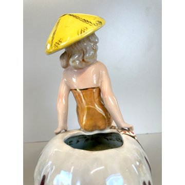 STATUETTA CERAMICA CUTE GIRL G. Girardi "470"  PORTA VASO STATUINA VINTAGE 40s