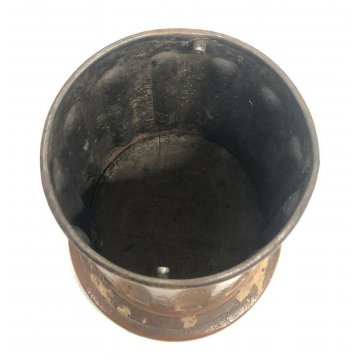 ANTICO MACININO DA CAFFE CILINDRICO LUCIDATO LEGNO FERRO OLD EPOCA MANUALE ITALY