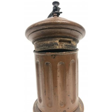 ANTICO MACININO DA CAFFE CILINDRICO LUCIDATO LEGNO FERRO OLD EPOCA MANUALE ITALY