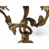 COPPIA CANDELABRO OTTONE CANDELIERE PORTA CANDELA 3 BRACCIA BAROCCO ROCOCO
