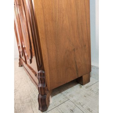 ANTICA CREDENZA con ALZATA epoca '800 BIEDERMEIER Germania LEGNO NOCE RADICA old