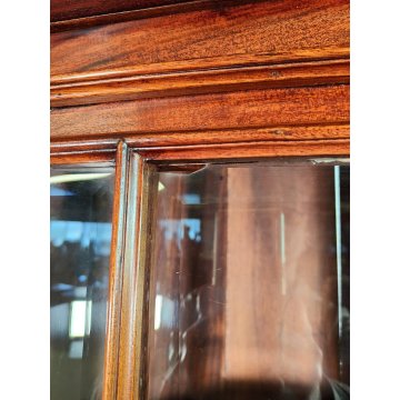 ANTICA VETRINA ANGOLIERA epoca 900 CANTONALE Germania LEGNO MOGANO stipo ETAGERE